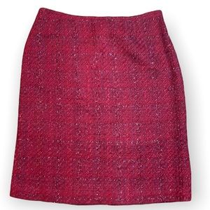 Tahari Red Boucile Skirt 6